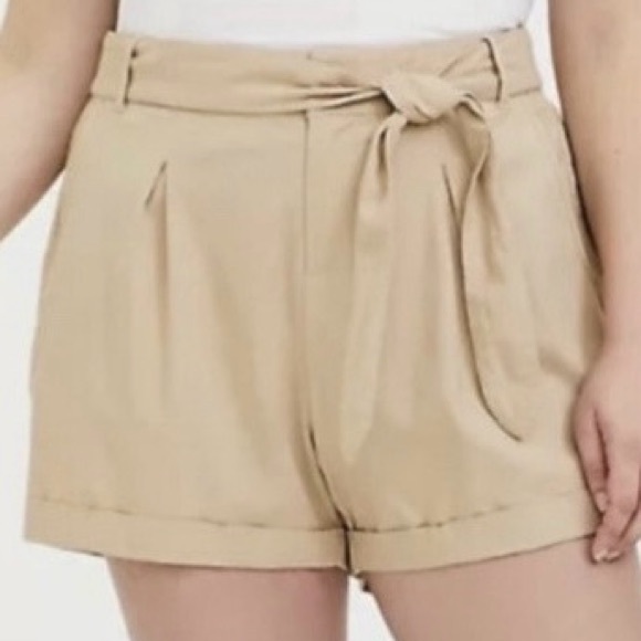 Torrid | Tan Linen Chino Shorts 16 - Picture 6 of 6